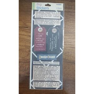 NOS Colorbök Big Stickers Travel Phrase Stickers 2 Full Sheets Sealed Scrapbook